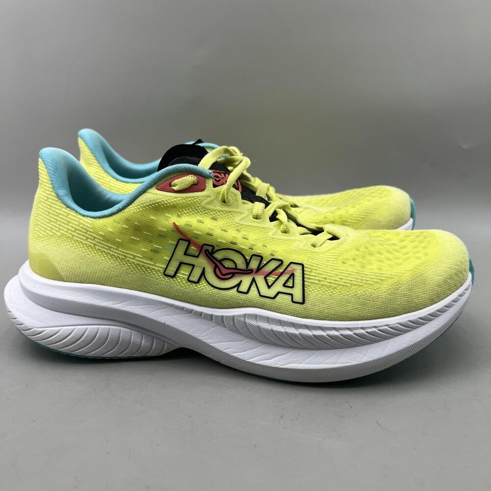 Hoka One One Mach 6 Running Shoes Women Size 8.5 B Yellow Comfort Low Sneakers